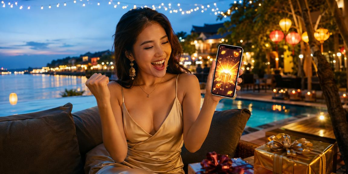 Người dùng tại Hội An sử dụng app casino h19 trên điện thoại để kiểm tra khuyến mãi